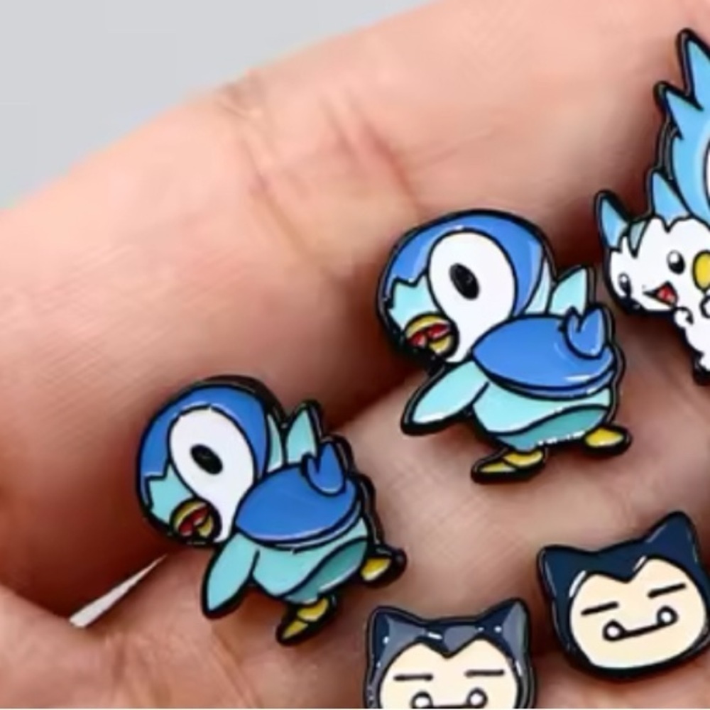 3 For $35 Pokemon Piplup Stainless Steel Enameled Stud Character Earrings - Picture 2 of 2